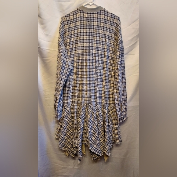 Free People Plaid Button Down/Snap Dress Cover Up Size Large - Picture 6 of 11